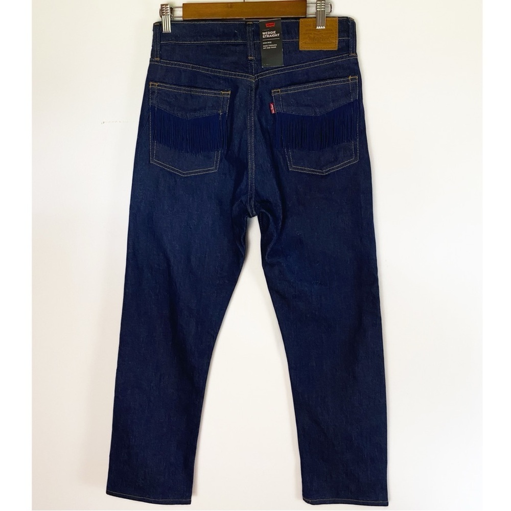 Levi's Dark Blue Straight Leg Jeans with Fringe Pocket - Picture 15 of 15